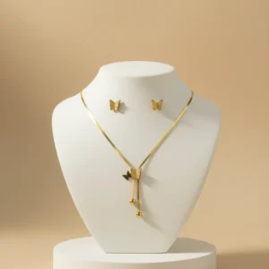 Elegant Butterfly Necklace & Earring Set (Two Styles Available)