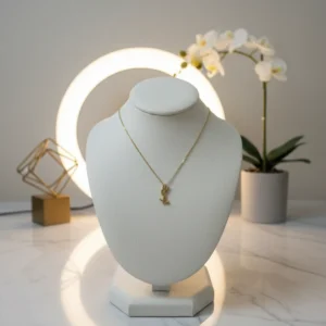 YSL Signature Logo Pendant Necklace - Gold Tone