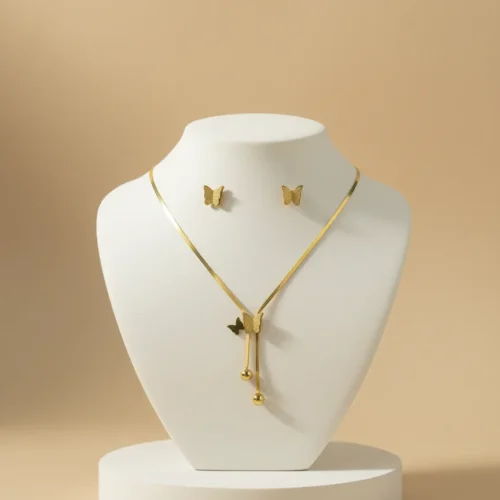 Elegant Butterfly Necklace & Earring Set (Two Styles Available)