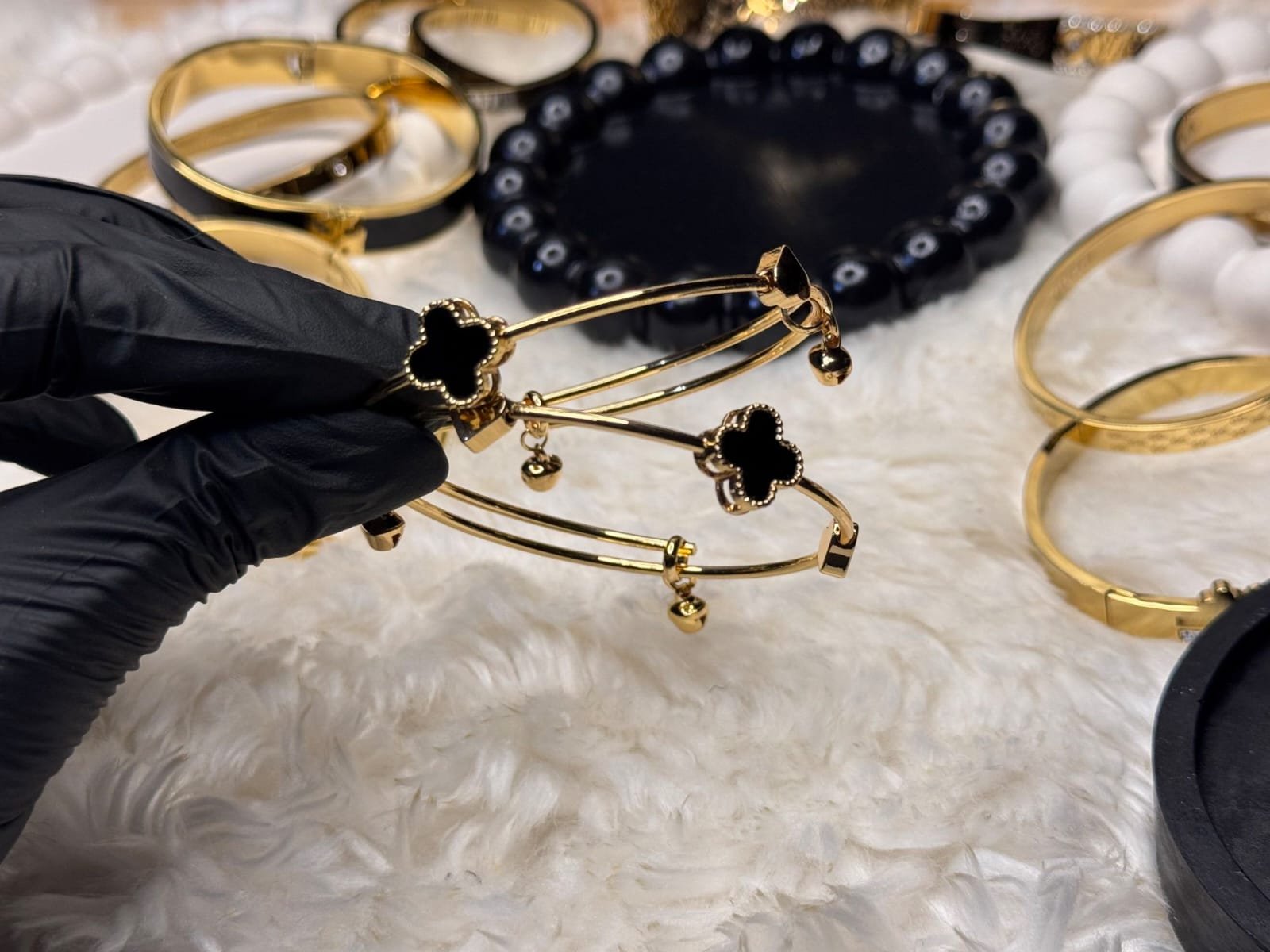 Premium Quality Clover Bangles for Girls – Premium Adjustable Bracelet Set