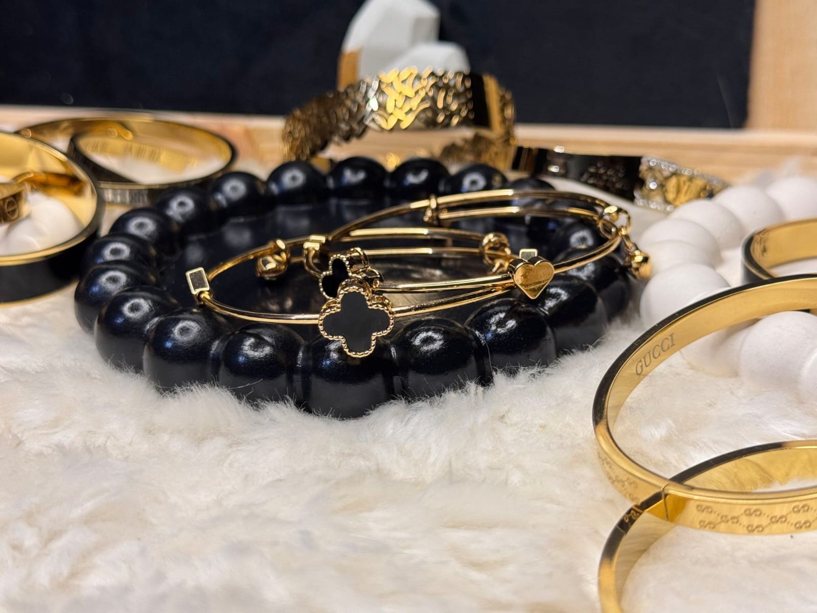 Premium Quality Clover Bangles for Girls – Premium Adjustable Bracelet Set - Image 2