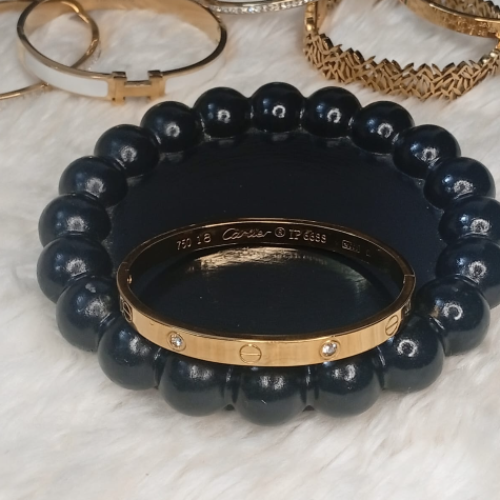 Gold Love Crystal Stainless Steel Handcuff