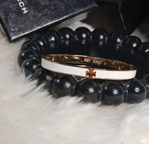 Ivory Enamel Gold Stainless Steel Handcuff - Image 3